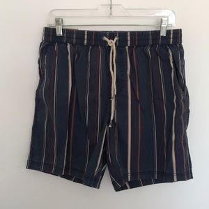 Blue striped Cotton On Beach Shorts small